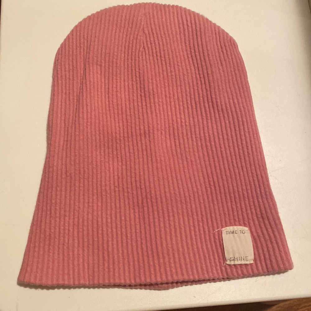 Zara pink stretchy beanie hat